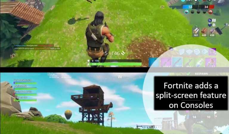 Fortnite adds a split-screen feature on Consoles
