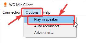 Play in speaker W MIC client