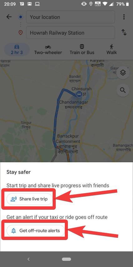 Share live trip