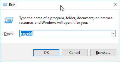 Open Regedit in Windows 10 