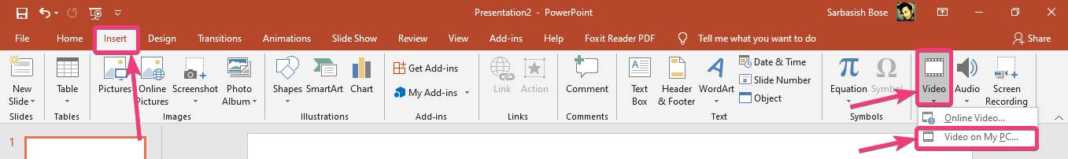 how to add video to powerpoint 2011