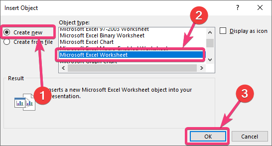 Select Microsoft Excel Worksheet