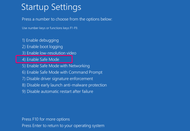 Enable Safe mode in WIndows 10