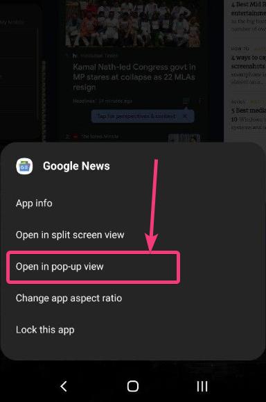 How regular apps in a pop-up view with Android 10
