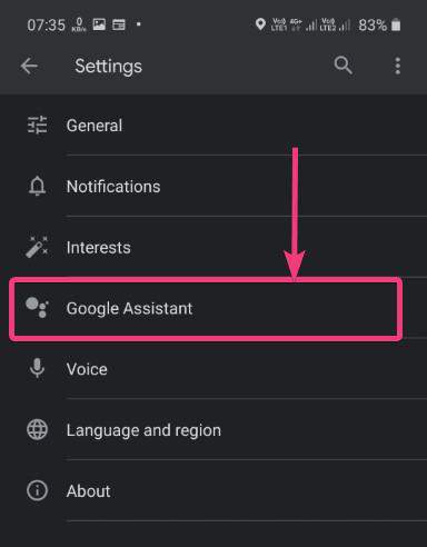 Open Google Assistant