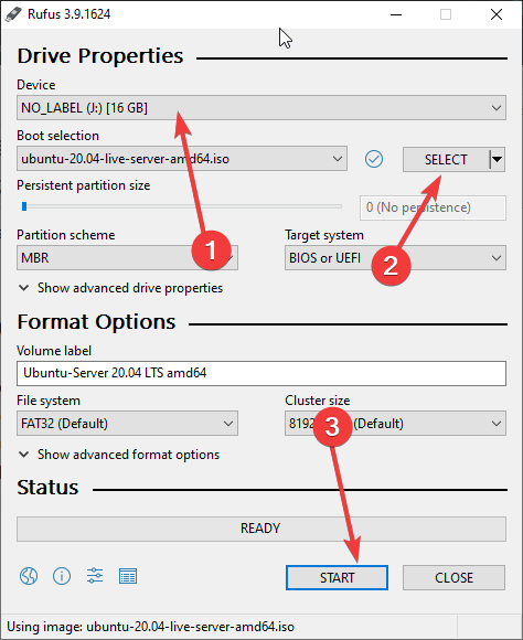 How to install Ubuntu 20.04 server using USB Drive H2S Media