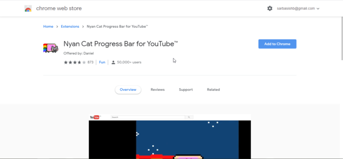 How to replace YouTube video playback progress bar on Chrome with Nyan Cat