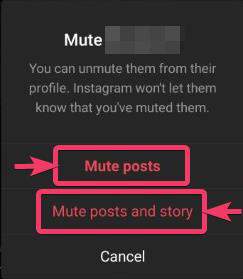 mute the stories only or mute both stories and posts