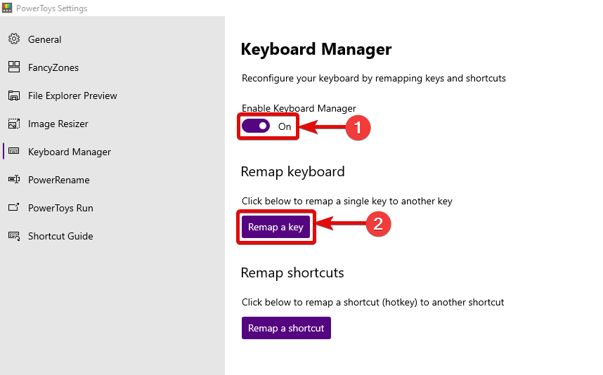 remap keyboard windows 10 registry