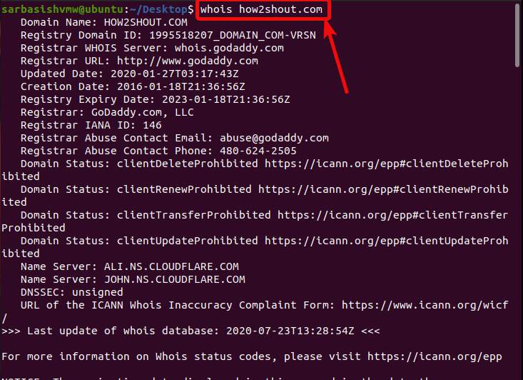 Find out WhoIs information about a website using WhoIs client for PC