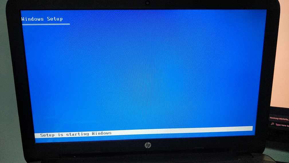 Setup starting Windows XP compressed