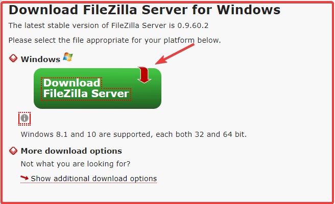 filezilla server for windows 10
