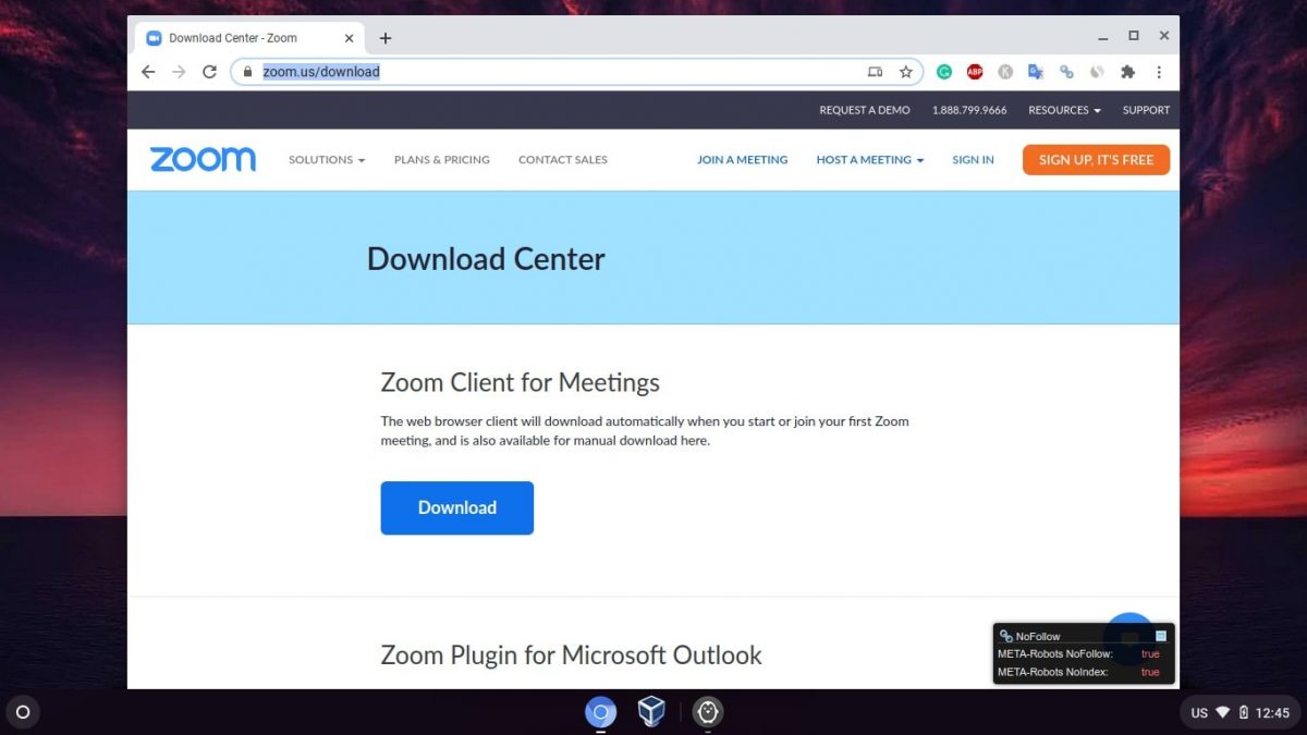 zoom download for chromebook