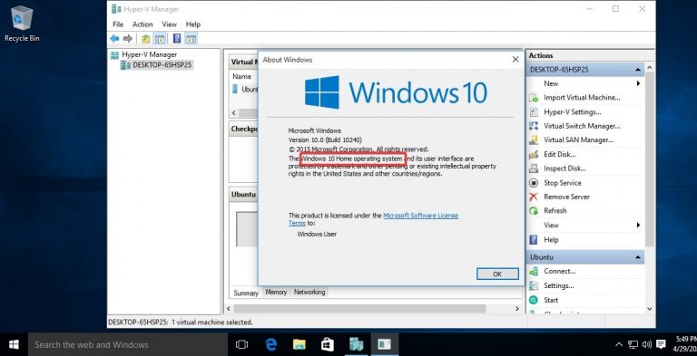 How to download and install Hyper-v on Windows 10 Home edition