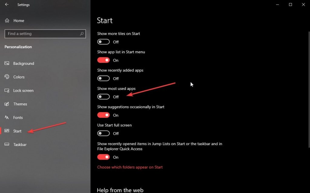 How To Hide ‘Most Used Apps' in the Start Menu of Windows 10