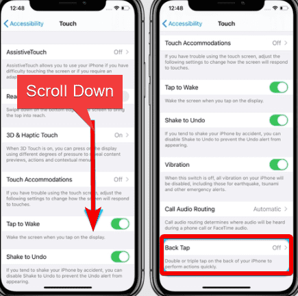 Enable Back Tap iPhone