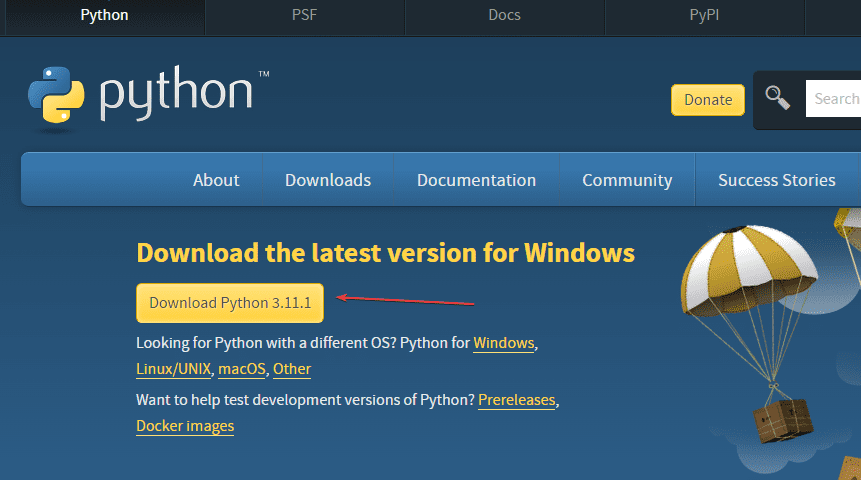 Download Python for windows