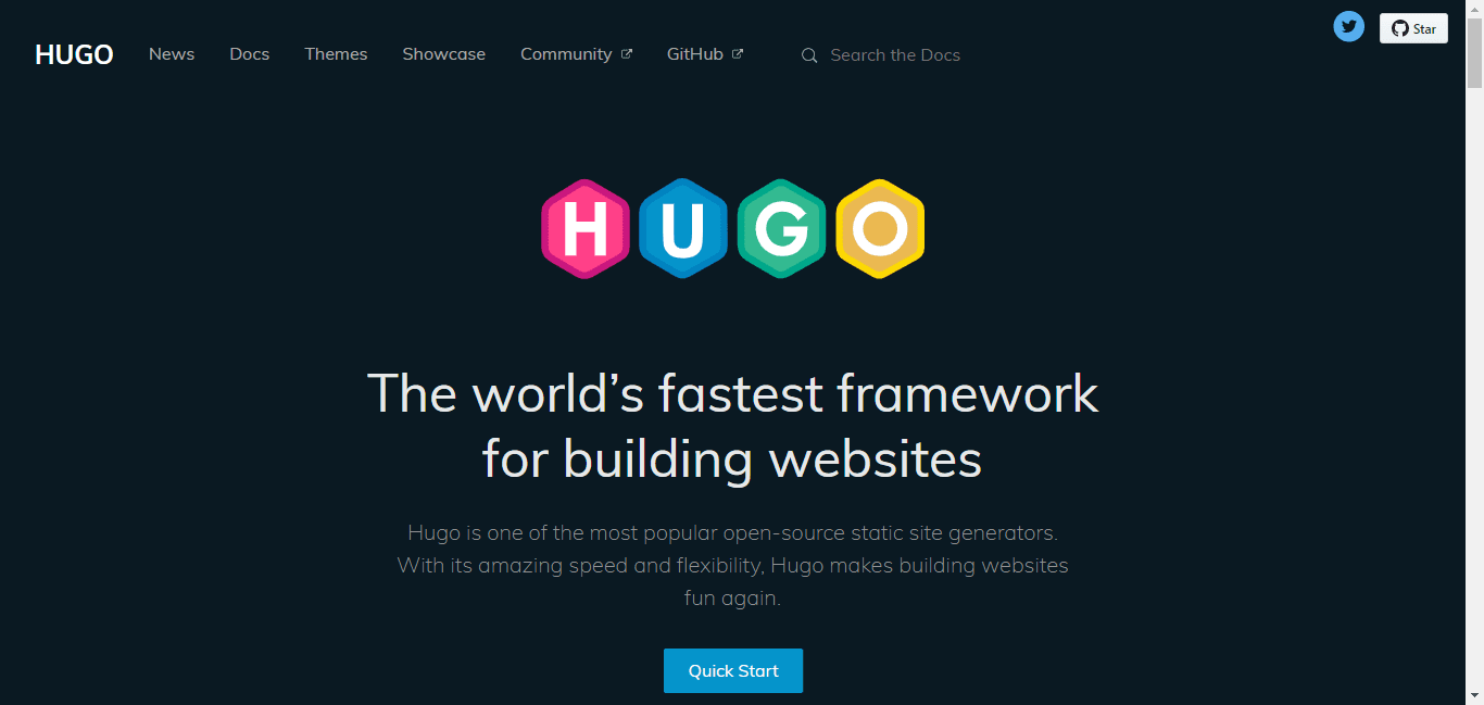 Hugo open source web framework