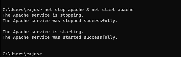 Restart the Apache service on Windows