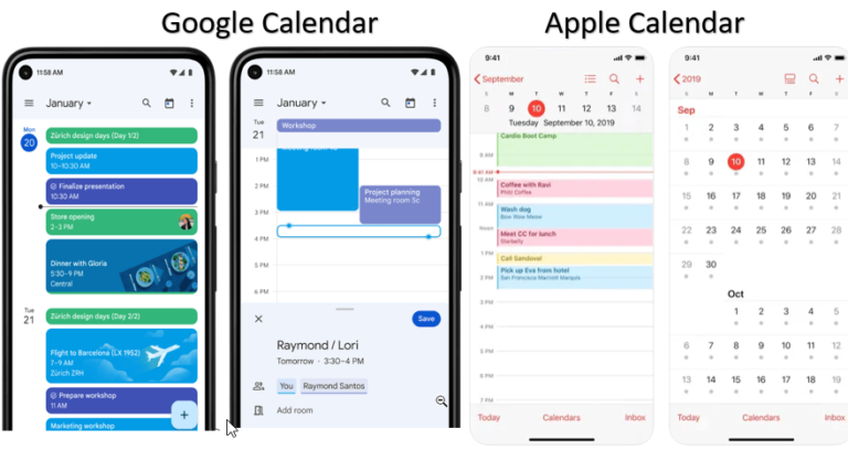 Google Calendar vs Apple Calendar
