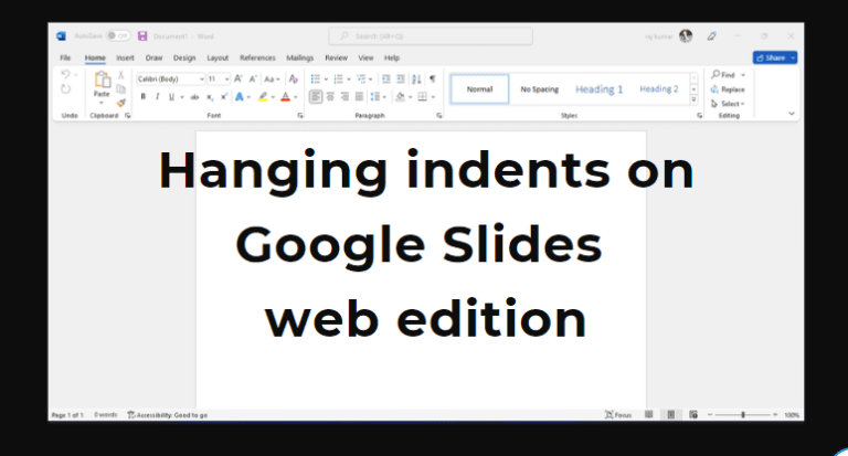 How to do hanging indents on Google Slides presentation