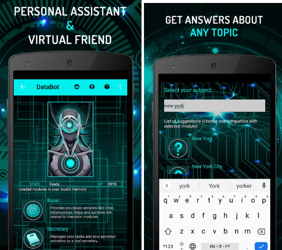 DataBot is a slightly above average personal assistant app