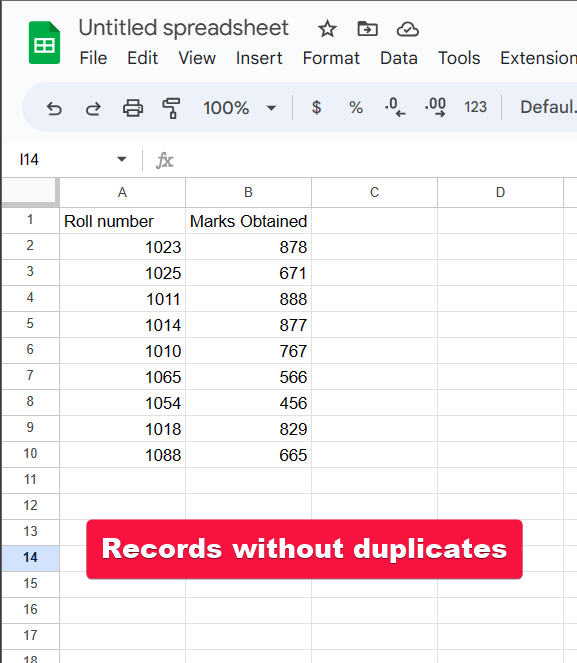 List of  number of identical records