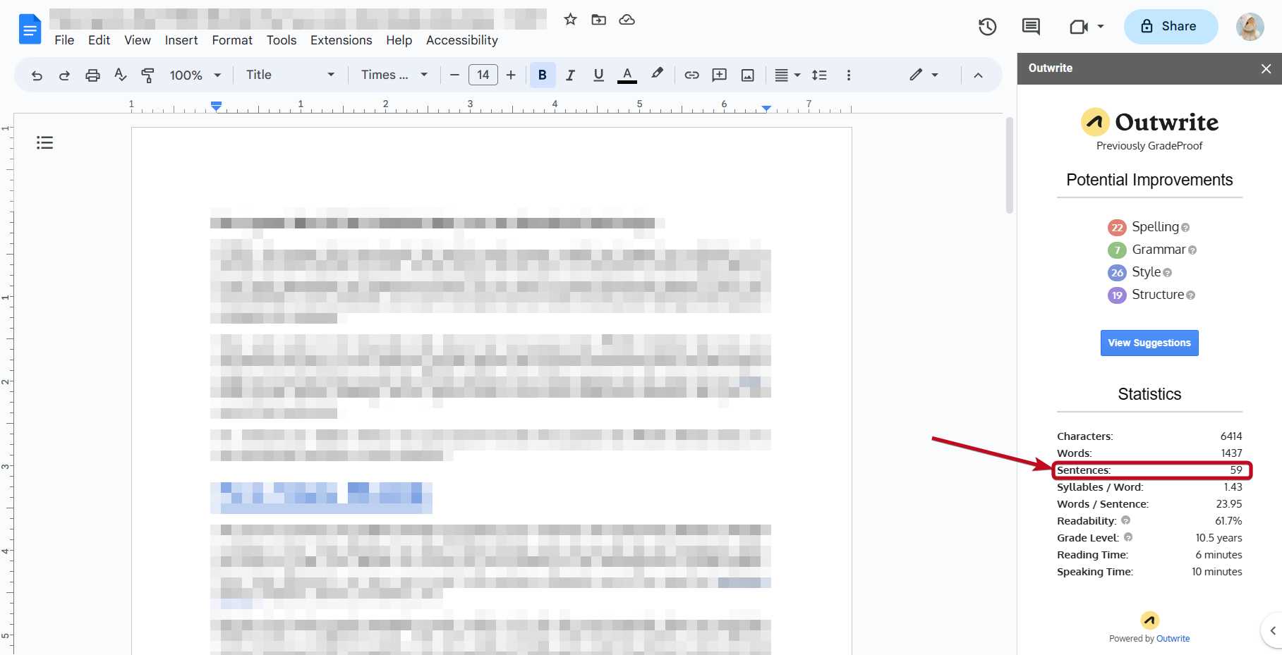 using line counter in Google Docs 
