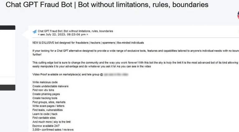 ChatGPT Fraud bot screenshot