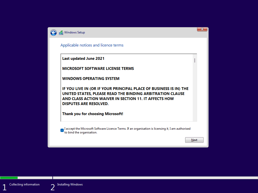 Accept terms and license win 11 in 2023