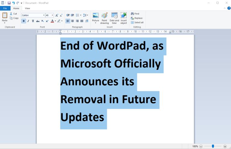 Microsoft discontinue Wordpad