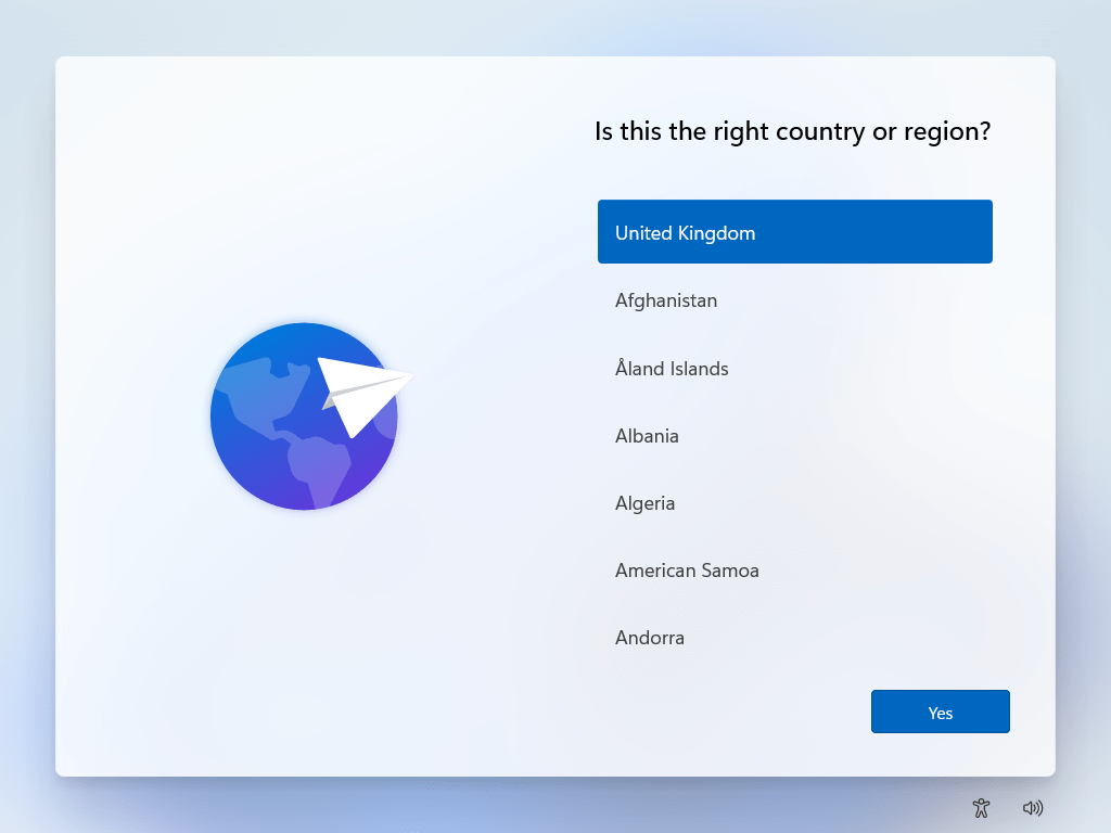 Select region