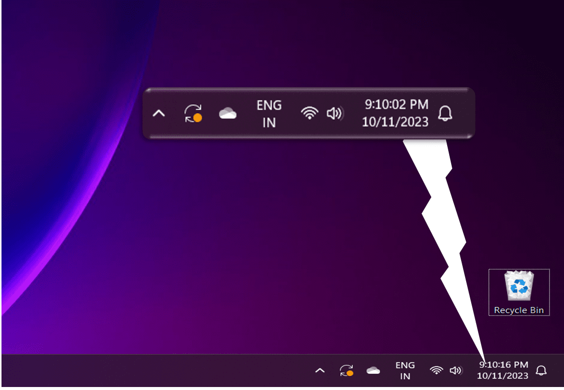 show seconds in Windows taskbar clock on Windows 11