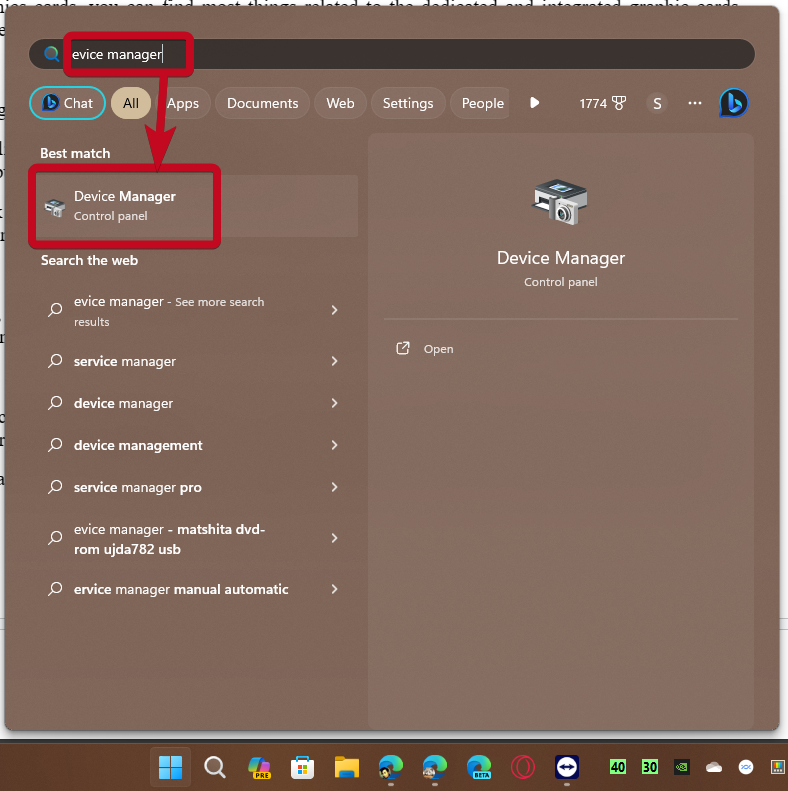 Open Device manager