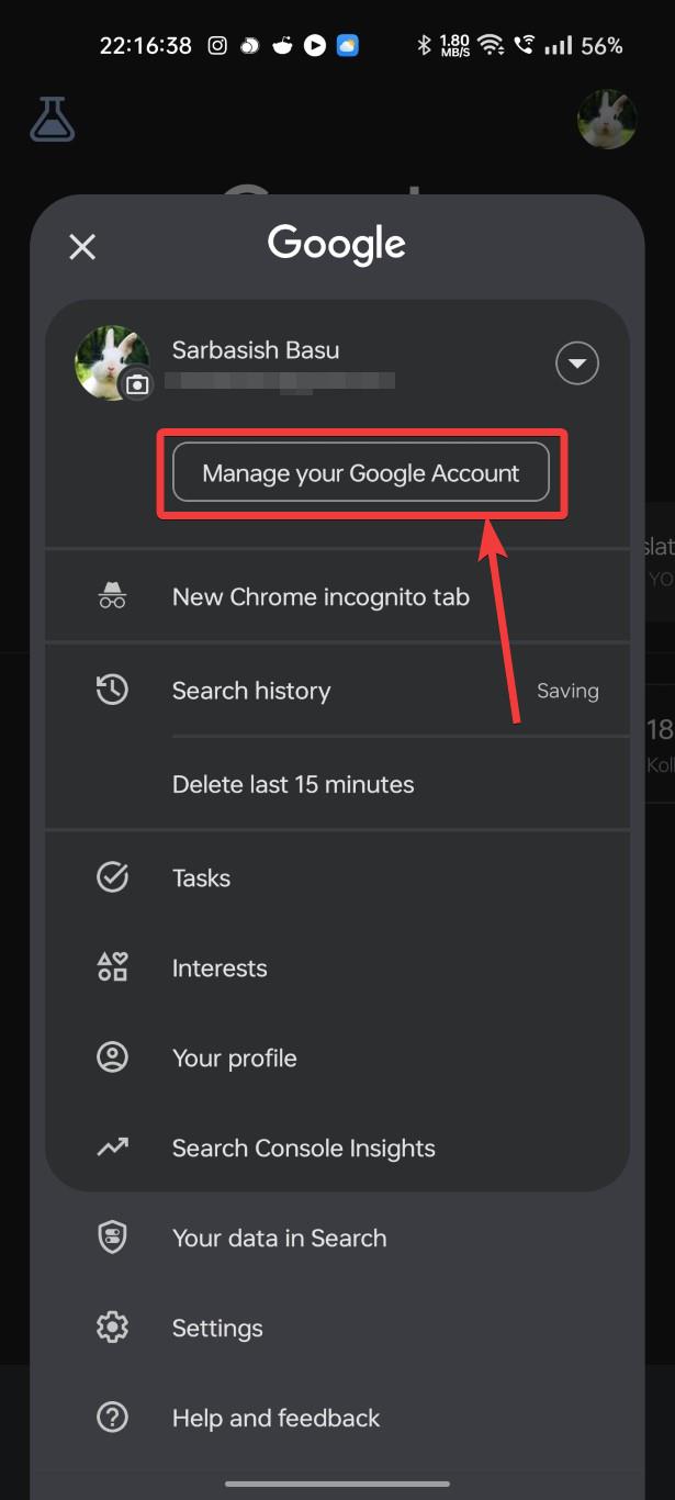 Manage your Google Account on Android