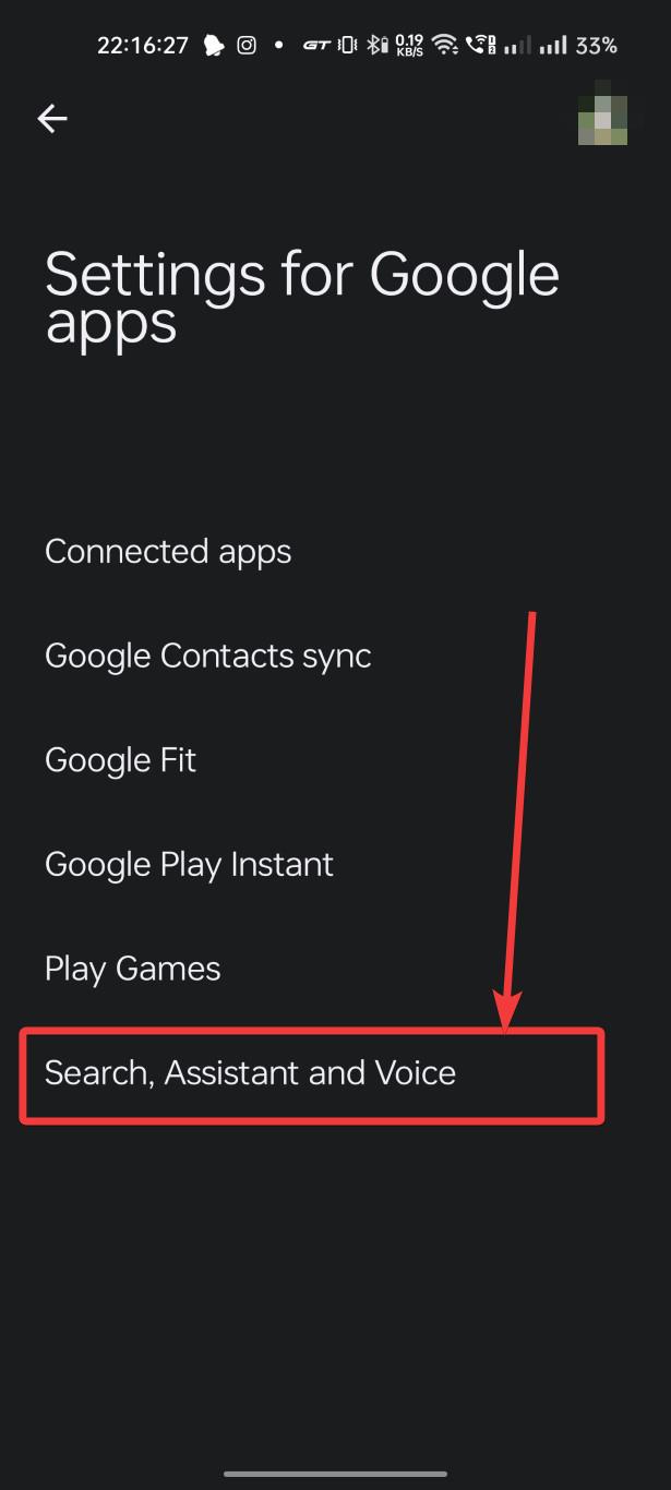 Open Search, Assistant and Voice Settings