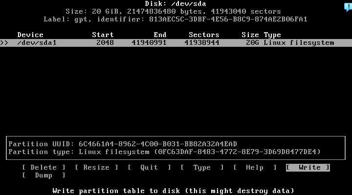 Write the current partition bliss OS