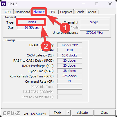 Check RAM type using CPU-Z