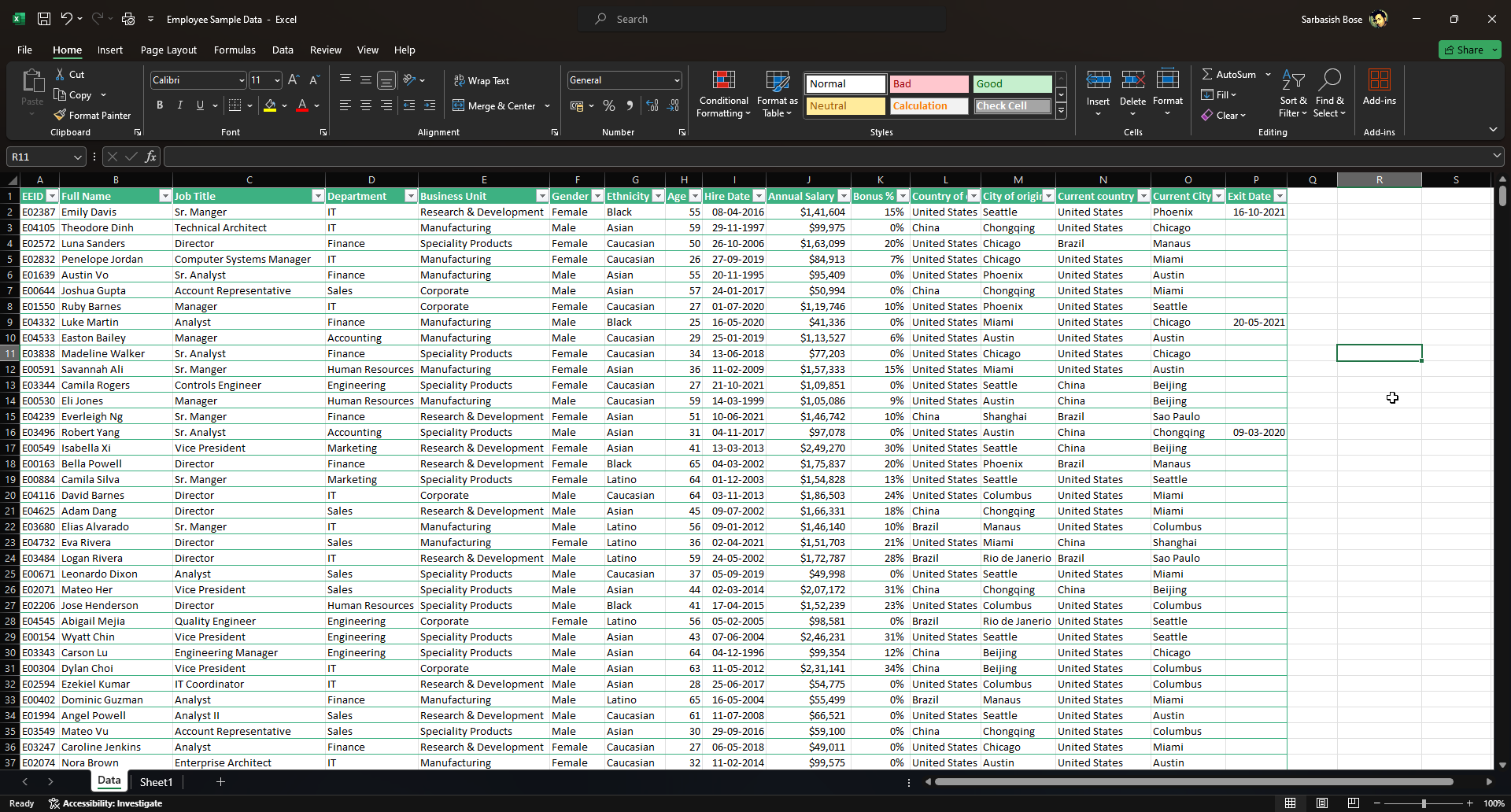 XLOOKUP functions on Excel.