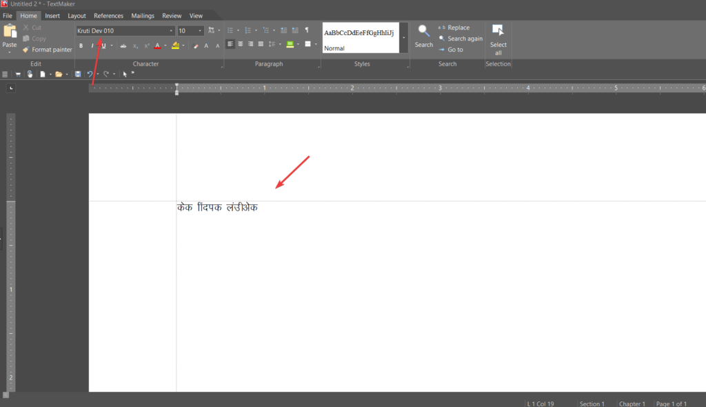 Add Kruti Dev to Microsoft Word