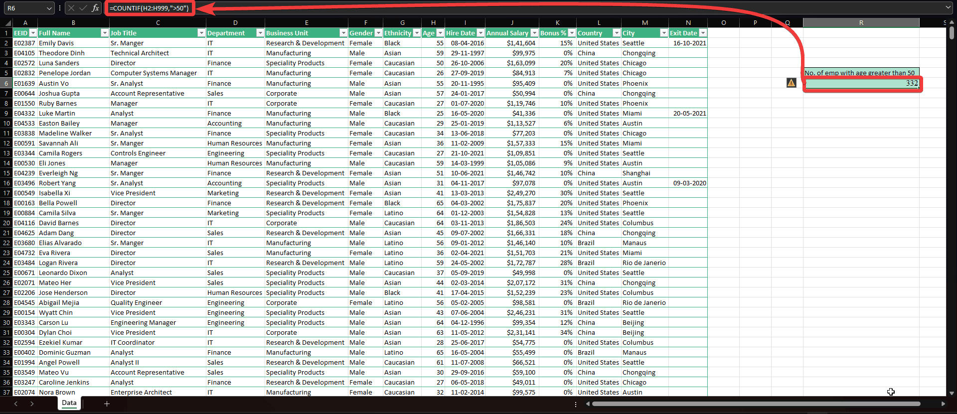 COUNTIF and COUNTIFS Microsoft Excel 40