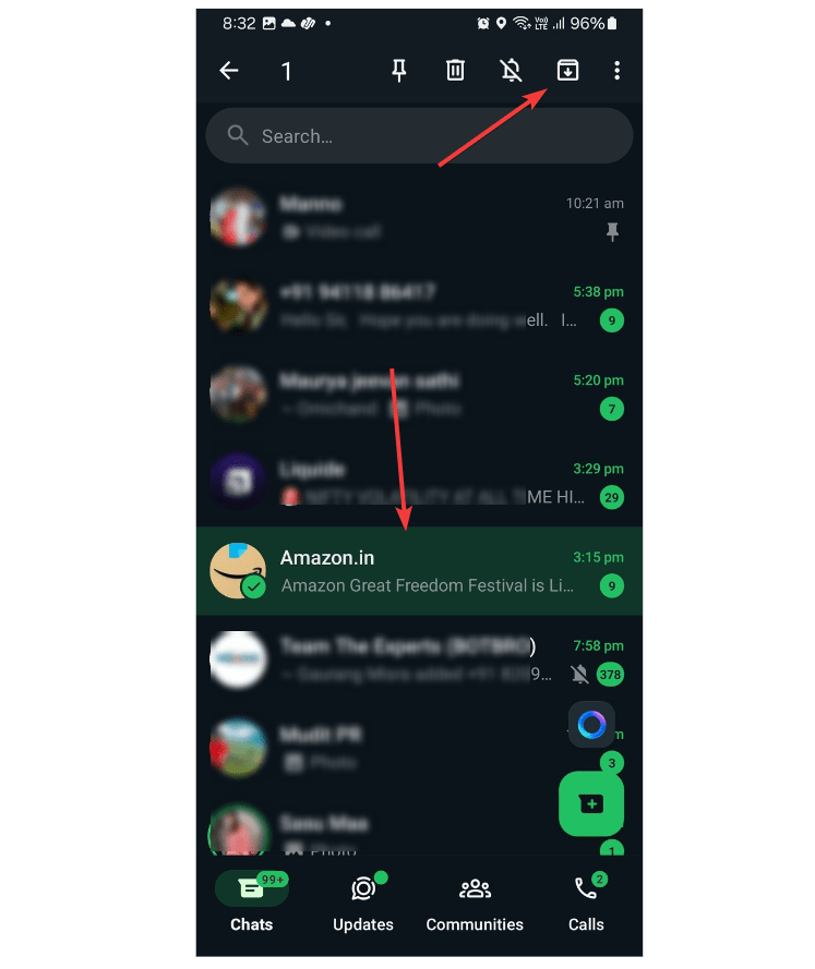 Archive Whatsapp chat in Android phone