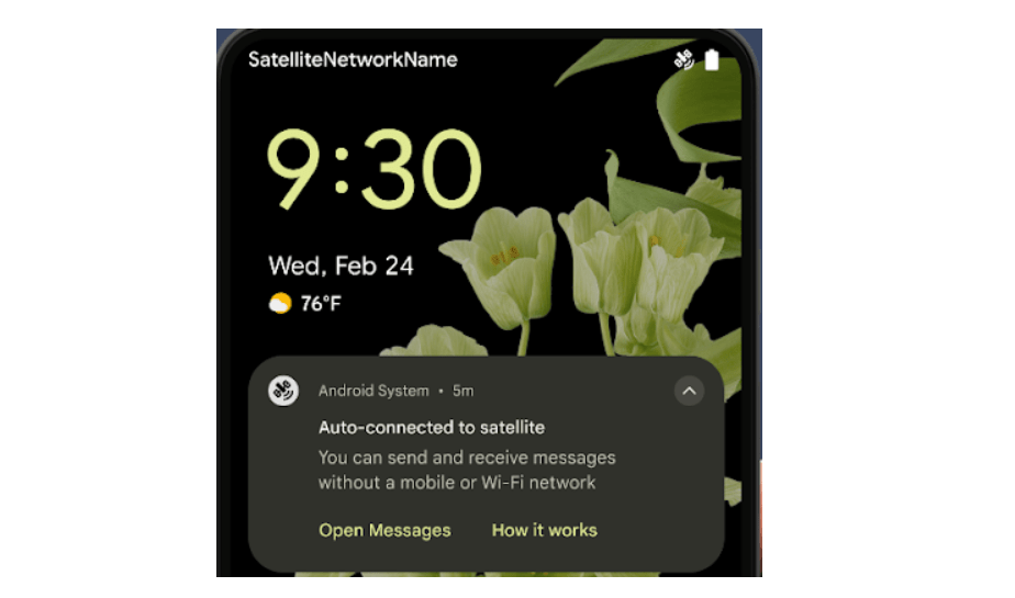 Android 15. Support for satellite connectivity